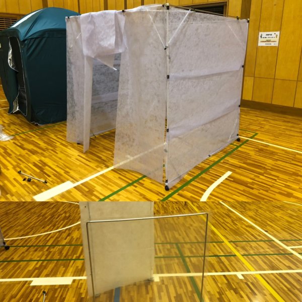コロナ渦の災害時飛沫感染対策に！通気性のある避難所用不織布パーテーション「エアトーレ+」の画像