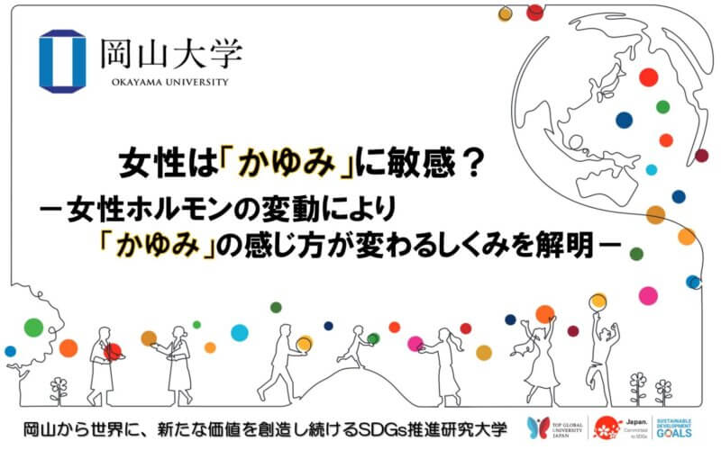 【岡山大学】女性は「かゆみ」に敏感？ －女性ホルモンの変動により「かゆみ」の感じ方が変わるしくみを解明－の画像